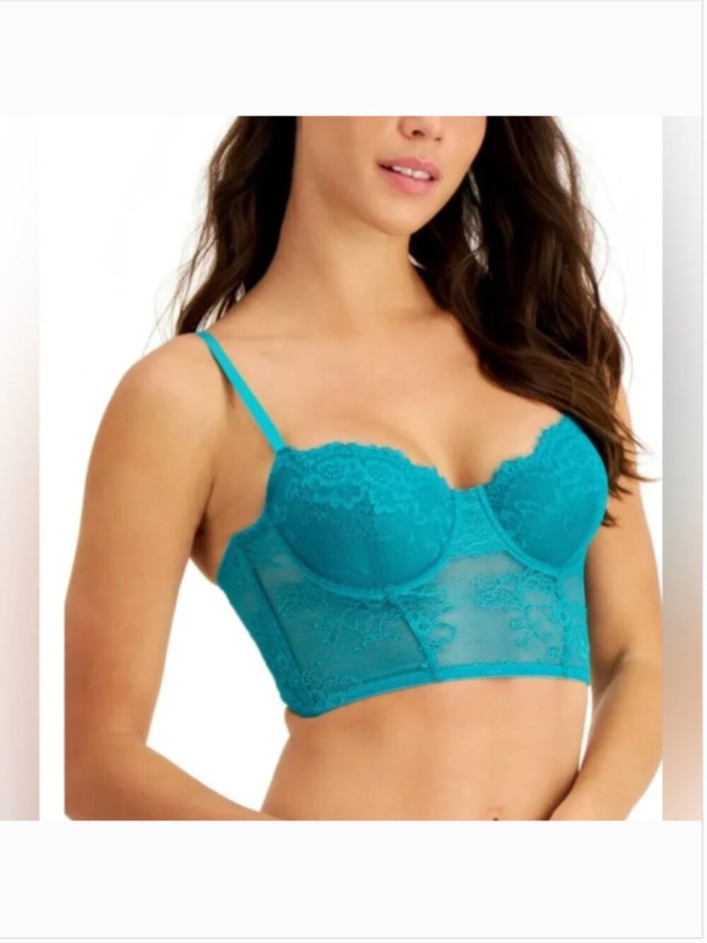 INC International Concepts Lace Bustier Tropical Green - Small - NWT